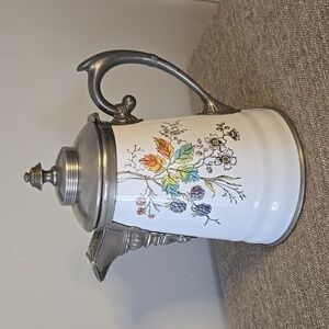 Manning Bowman & Co Pewter and Enamelware Autumn Coffee and Tea Pot, Graniteware